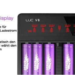 Efest LUC V6 Ladegerät für 3,6V – 3,7V Li-Ion-Akkus mit HD-LCD-Anzeige